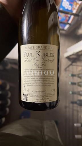 Alsazia Non specificato Grand Cru Paul Kubler Grand Cru Zinnkoepflé Pinot Gris 2016