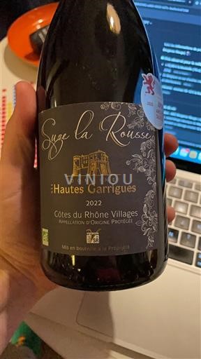 Rhônen laakso Côtes-du-rhône-villages Domaine Hautes Garrigues 2022
