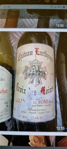 Bordeaux Lalande-de-Pomerol Château Larthomas Croix des Moines 2000