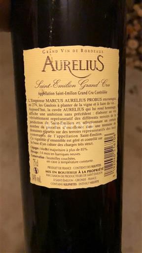 Burdeos Saint-Émilion Gran Cru Grand Cru Aurelius 2016