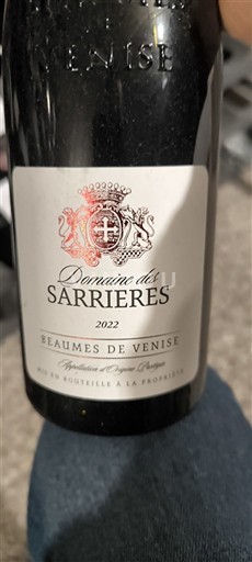 Vale do Ródano Beaumes de Venise Domaine S Sarrières 2022