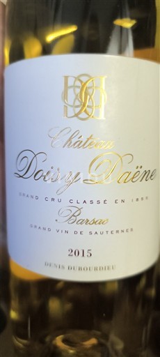 Bordeaux Barsac Grand Cru Château Doisy Daëne 2015