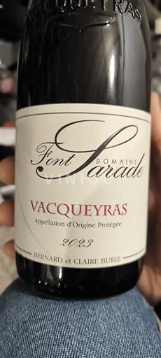 Rhônen laakso Vacqueyras Font Sarade 2023