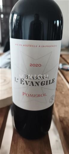 Bordeaux Pomerol Château L'Évangile Blason d'Évangile 2020