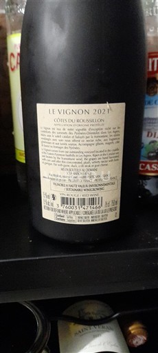 Roussillon Côtes du Roussillon Moulin à Haute Vallée Le Vignon 2021
