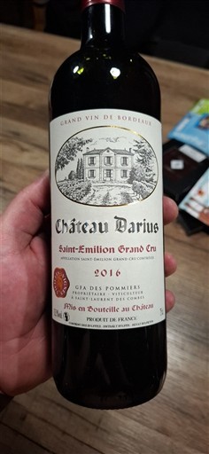 Bordeaux Saint-Émilion Grand Cru Grand Cru Château Darius 2016