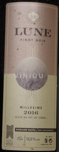 Lorraine Moselle Domaine Buzéa Pinot noir - Lune 2016