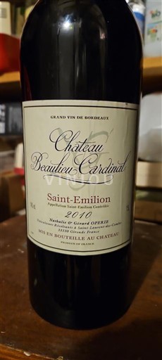 Bordeaux Saint-Émilion Château Beaulieu Cardinal 2010