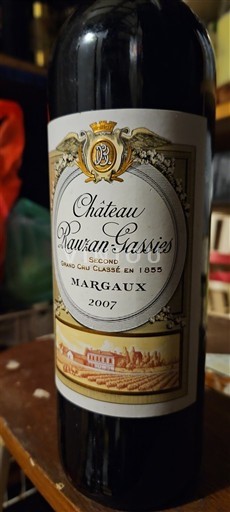 Bordeaux Margaux Grand Cru Château Rauzan-Gassies 2007
