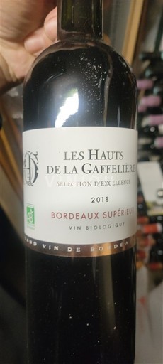 Bordeaux Bordeaux supérieur Les Hauts de la Gaffelière Sélection d'Excellence 2016