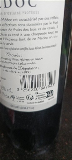 Bordeaux Médoc Chevalier de landarac 2023 2023