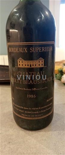 Burdeos Bordeaux superior Château Garet Beausejour 1986