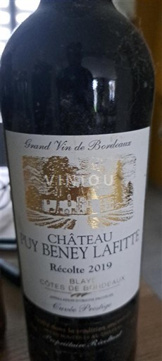 Bordeaux Blaye-côtes-de-bordeaux Château Puy Beney Lafitte Prestige 2019