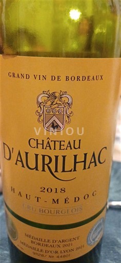 Bordeaux Haut-Médoc Château Aurilhac 2018