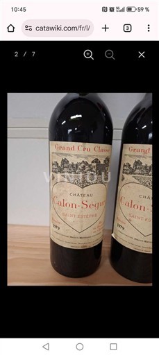 Burdeos Saint-Estèphe Grand Cru Château Calon-Ségur 1979