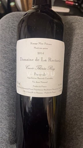 Roussillon Banyuls Domaine La Rectorie Thérèse Reig 2014
