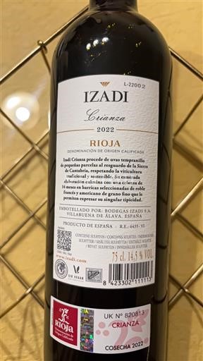 La Rioja Rioja Izadi Crianza 2022
