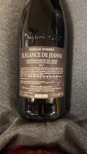 Rhônevallei Châteauneuf-du-Pape Famille Gonnet Élégance de Jeanne 2017