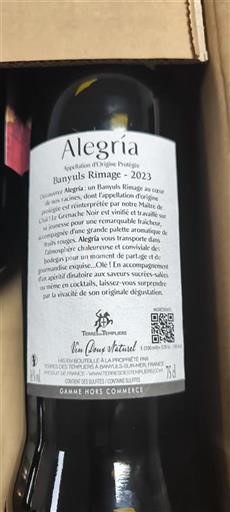 Roussillon Banyuls Alegría Rimage 2023
