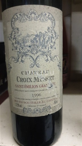Bordeaux Saint-Émilion Grand Cru Grand Cru Château Croix Musset 1996