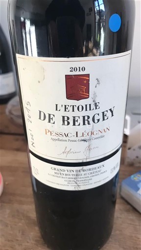 Burdeos Pessac-Léognan L'Etoile de Bergey 2010