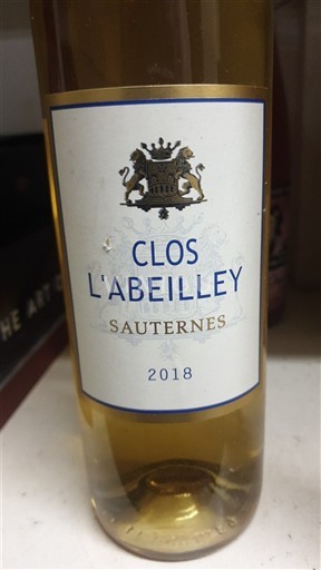 Bordeaux Sauternes Clos L'Abeilley 2018