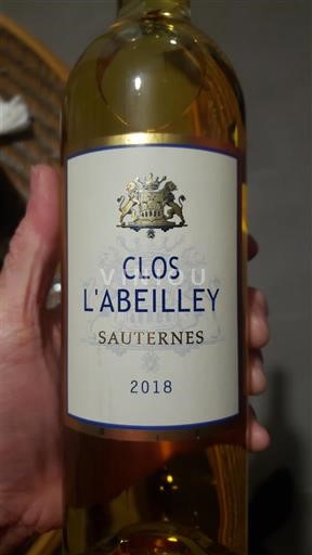 Bordeaux Sauternes Clos L'Abeilley 2018