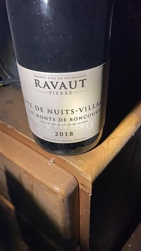 Borgonha Côte de Nuits Villages Pierre Ravaut Les Monts de Boncourt 2018