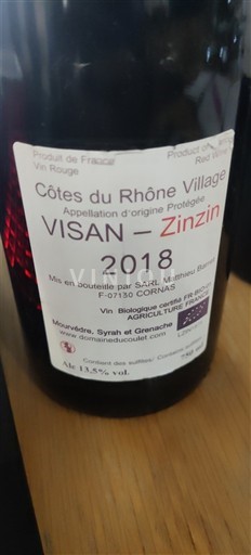 Rona dolina Ni doloceno Domaine Coulet Zinzin 2018