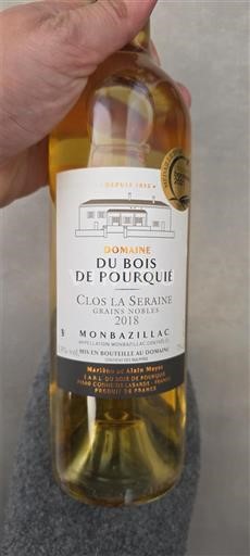 Tây Nam Monbazillac Domaine Bois de Pourquié Clos la Seraine Grain Nobles 2018