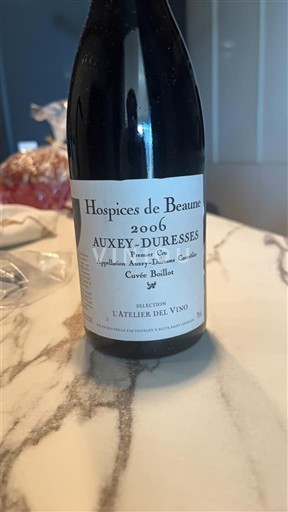 Wines Rouge sec Cuvée Boillot Hospices de Beaune 2006 France Burgundy Auxey-Duresses AOC Premier Cru
