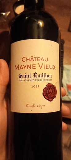 Bordeaux Saint-Émilion Château Mayne Vieux 2023