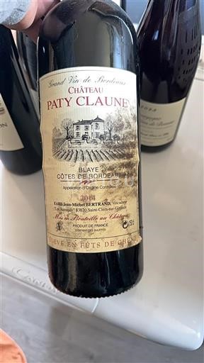 Bordeaux Blaye-côtes-de-bordeaux Château Paty Claune 2014