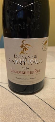 Rhônen laakso Châteauneuf-du-Pape Domaine Saint Paul 2016