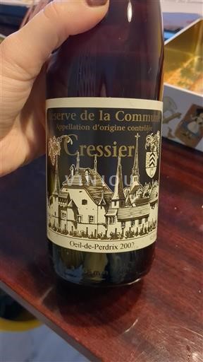 Neuchâtel Neuchâtel DOP Réserve de la Commune de Cressier Oeil-de-Perdrix 2002
