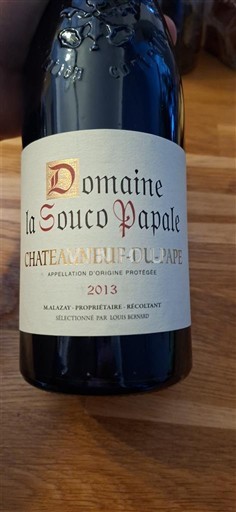 Rhônen laakso Châteauneuf-du-Pape Domaine La Souco Papale 2013