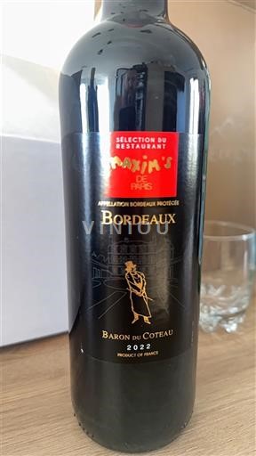 Burdeos Bordeaux Baron du Coteau 2022