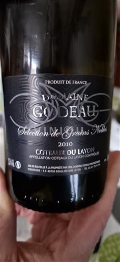 Loiredalen Coteaux-du-Layon Domaine Godeau Sélection de Grains Nobles 2010