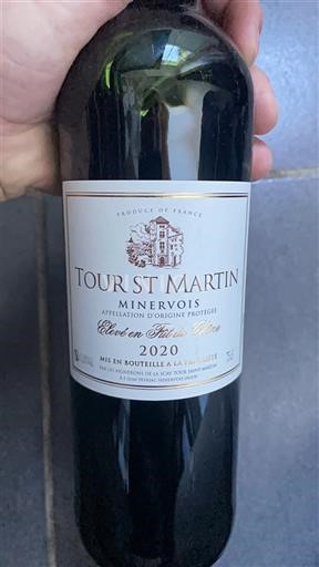 Langvedok Minervois Tour St Martin Élevé en Fûts de Chêne 2020