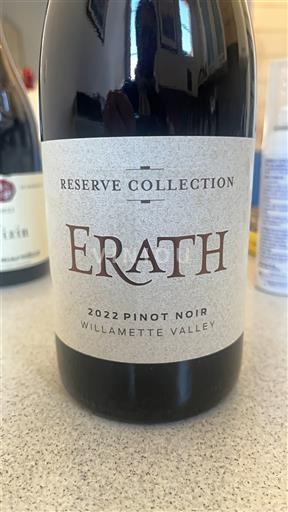 AVA Bờ Đông Không được chỉ định Erath Réserve Collection 2022