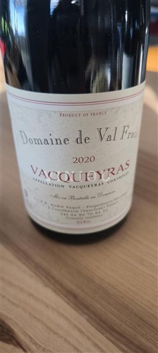 Rhônen laakso Vacqueyras Domaine Val Fron 2020