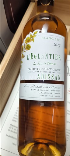 Linguadoca Clairette del Languedoc SCV La Clairette d'Adissan L'Eglantier 2015