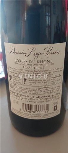 Rhônedalen Côtes du Rhône Domaine Roger Perrin Rouge Fruité 2023