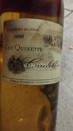 Bordeaux Cadillac Château Juge Cru Quinette 1998