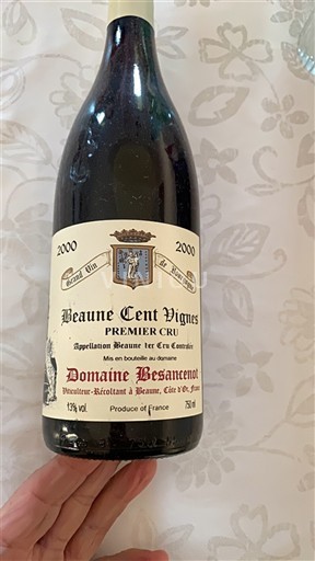 Burgundi Beaune Premier Cru Domaine Besancenot Beaune Cent Vignes 2000