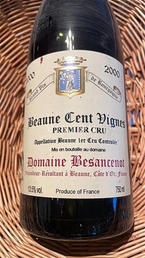 Burgundy Beaune Premier Cru Domaine Besancenot Beaune Cent Vignes 2000