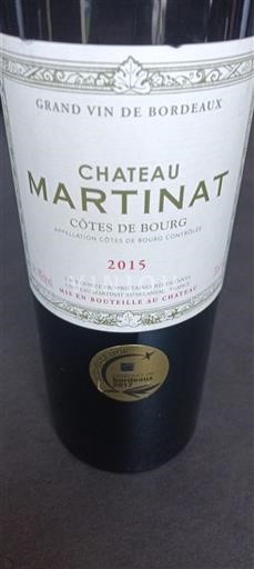 Bordeaux Côtes de Bourg Château Martinat 2015