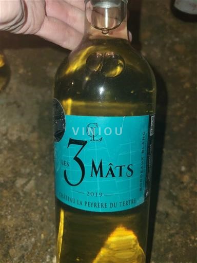 Burdeos Bordeaux blanco La Peyrère du Tertre Les 3 Mâts 2019