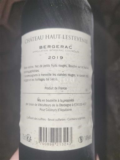 Tây Nam Bergerac Château Haut Lestevenie 2019