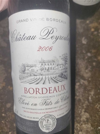 Burdeos Bordeaux Château Peyroulet 2006